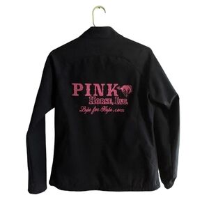 Lope For Hope Pink Horse Co Breast Cancer Horse Hard-shell Black Jacket Womens M